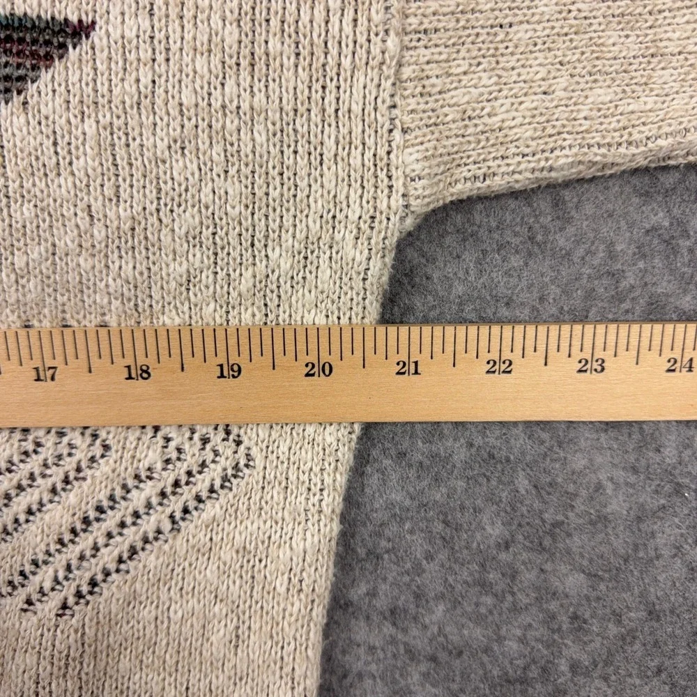 VTG London Fog Sweater Mens Large Tan Geometric Southwestern Cotton 90s USA
